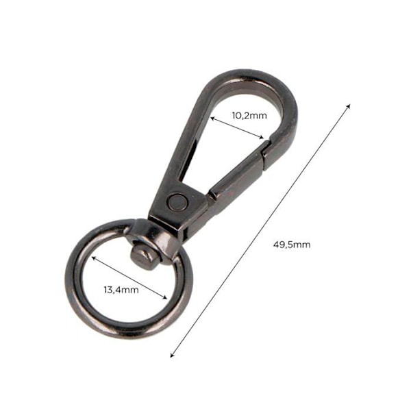 Innspiro - A15010304 - VELOX Mousqueton Anneau Rund Zamak Nickel Svart 13,4 mm 5u.