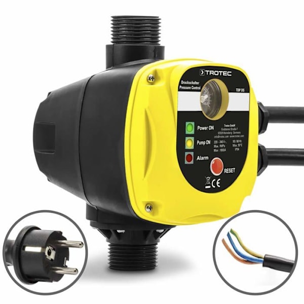 TROTEC Elektronisk tryckvakt TDP DS automatisk styrning för vattenpumpar utan stickpropp