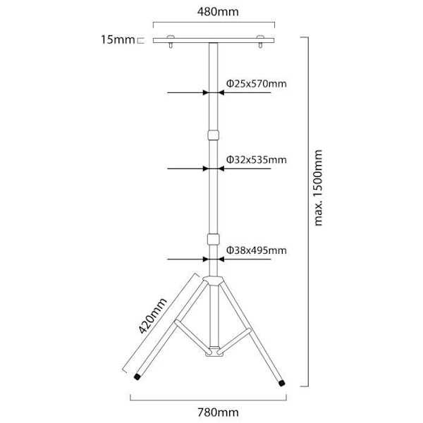 Dubbelstativ för Maclean MCE583 projektorer - Gul - Max belastning 10 kg Gul
