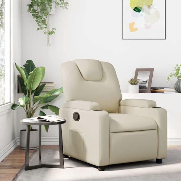 vidaXL Fåtölj i konstläder crème 3205977