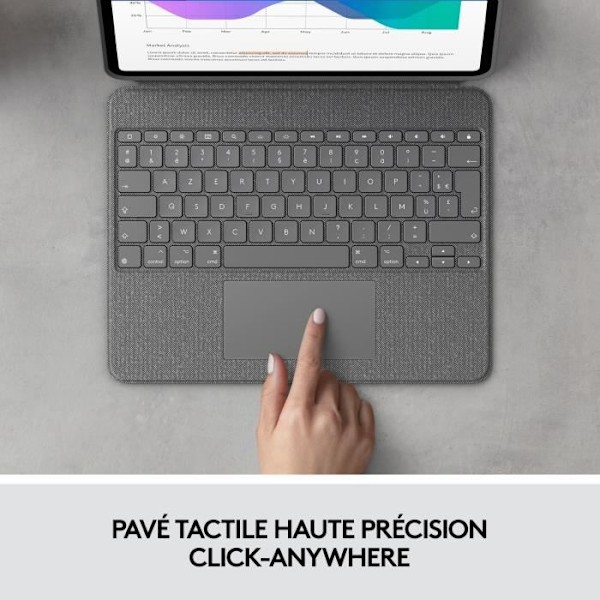 Logitech COMBO TOUCH tablettangentbord för iPad Pro 12,9" ny/5:e generationen, Ipad Air 5:e generationen