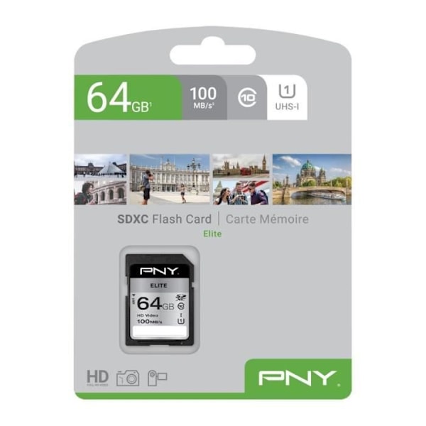 PNY 64GB SD-minneskort ELITE C10 U1