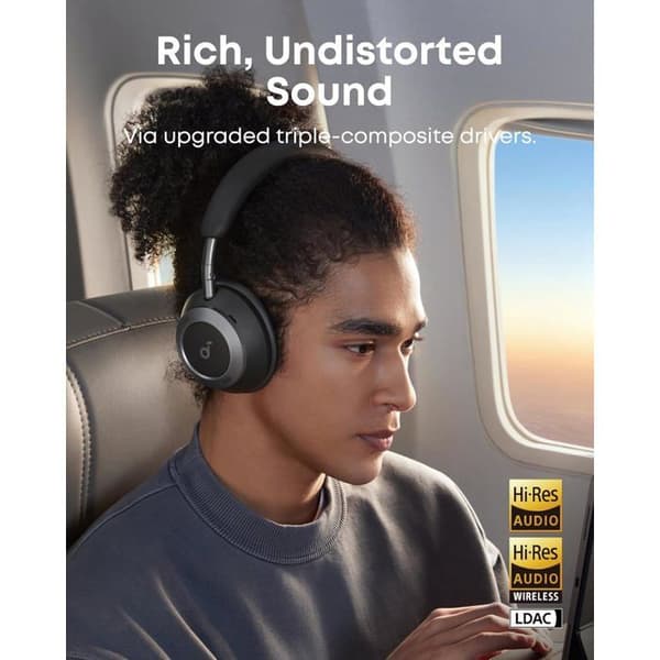Trådlösa Bluetooth-hörlurar - SOUNDCORE - Space One Pro - Adaptiv brusreducering - 60 h batteritid - 6 mikrofoner