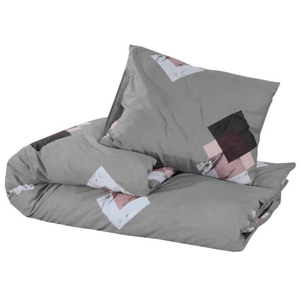 vidaXL Påslakanset Grå 225x220 cm Bomull 136475