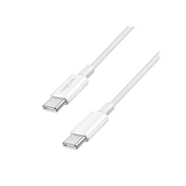 USB-C-kabel - Logilink - Nylon - 60W - Vit - 1,5m