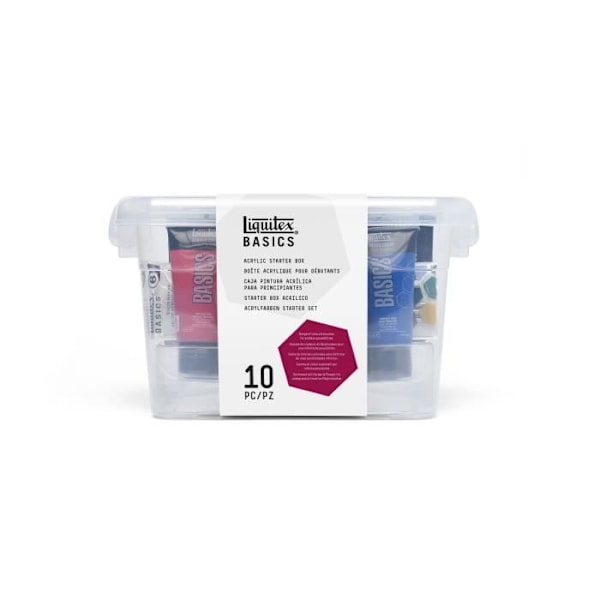 LIQUITEX Basics Box Akryl - 75ml Rör: Röd, Gul, Blå, Grön, Marsgul, 