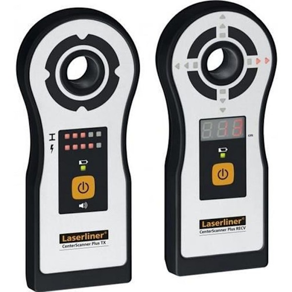 Laserliner - 13 LED 3 x 7 Segment Professional Drill Guide Device - CenterScanner Plus Svart, Grå