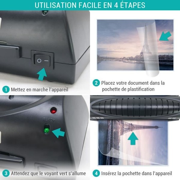 Laminator Pro A3 A4 A5 A6 A7 upp till 2 x 125 mikron snabb laminering för hemmet eller kontoret