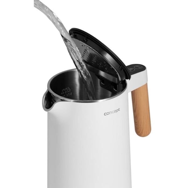 Elektrisk vattenkokare - KONCEPT - RK3300 - 1,5L - 2200W - Vit Vit