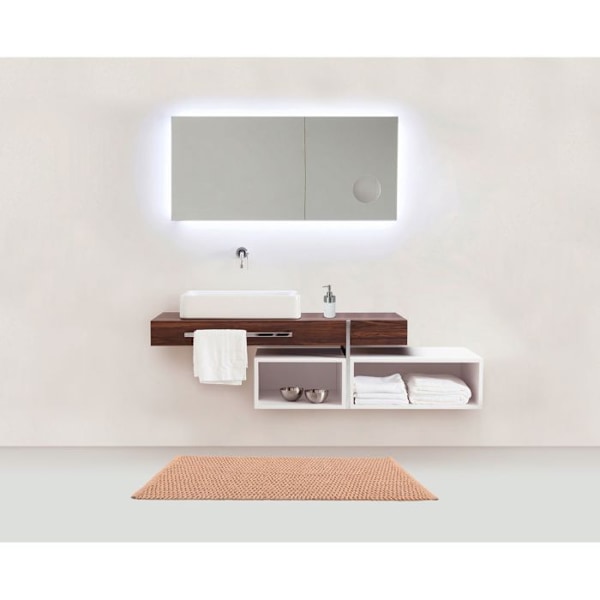 Wenko - Badrumsmatta i bomull Mona - L. 50 x b. 80 cm - Taupe Mol