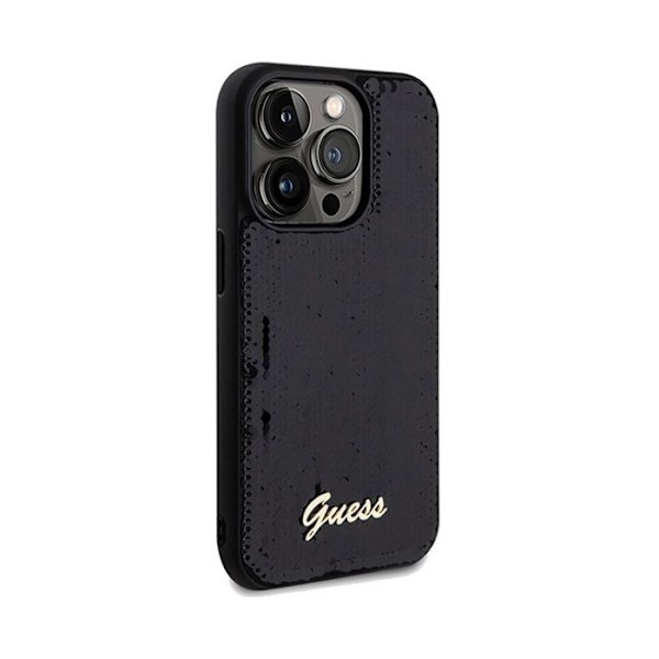 Telefoncase - Guess - iPhone 14 Pro Max - Svart - Sequin Script - Metall svart