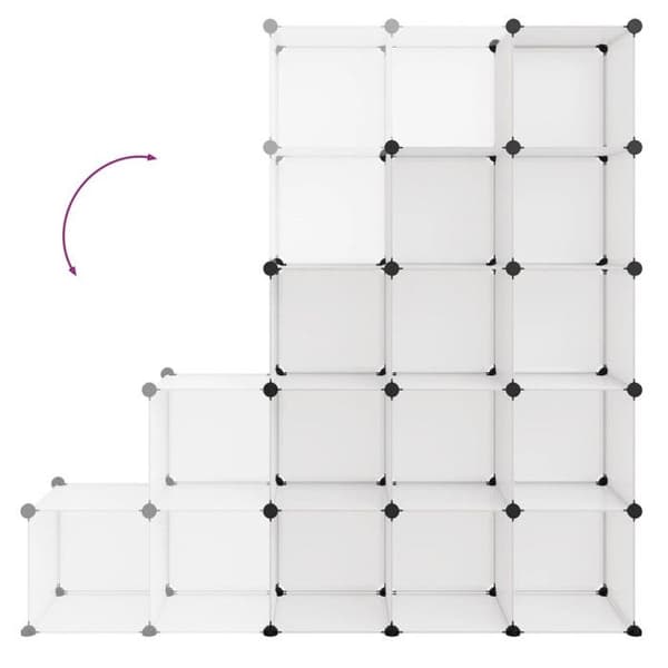 vidaXL Förvaringskuber 15 st Transparent PP 340549