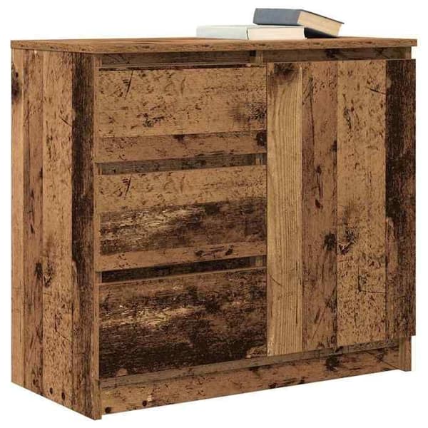 vidaXL Buffé med låda gammalt trä 71x35x65 cm träkomposit, förvaringsmöbel, buffé, entrémöbel, möbel 861578