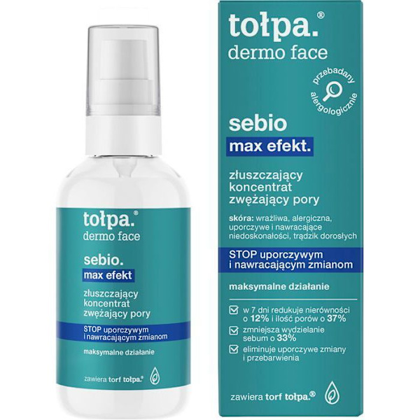 Gommage ansikte - ansiktspeeling ToÅpa Topa Koncentrerad porförminskande exfoliant Sebio Max Effect 75ml