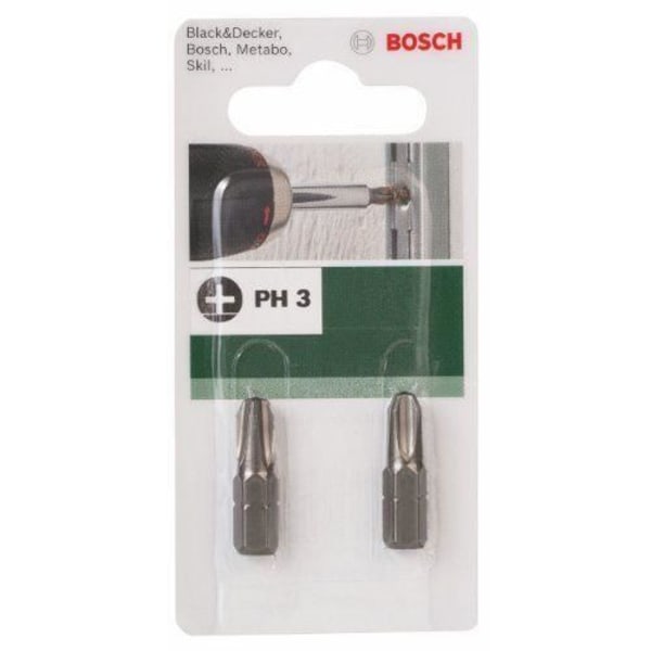 Bosch 2609255915 Set med 2 korta skruvbits standardkvalitet PH3