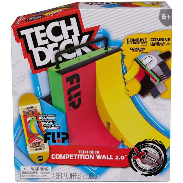 Tech Deck Rampa Competition Wall 2.0+ Färgglad Collectible Skateboard Gripbräda Set