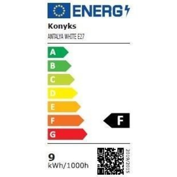 WiFI + BT LED-lampa, 780 Lumen, 9W, Dimbar Vit - Konyks Antalya Vit E27 Vit