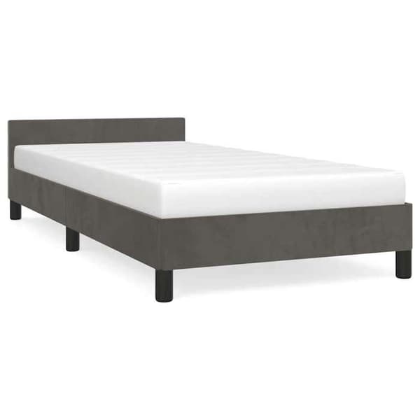 vidaXL Sängram utan madrass mörkgrå 80x200 cm sammet 347538
