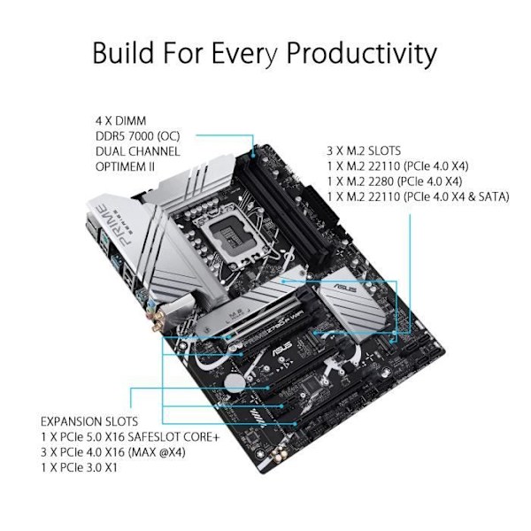 Moderkort - ASUS - PRIME Z790-P WIFI - Intel Z790 LGA 1700 ATX
