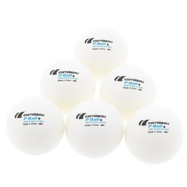 Bordtennisbollar - CORNILLEAU - P-ball abs evolution 1 - 6-pack - Vit - Standard Vit