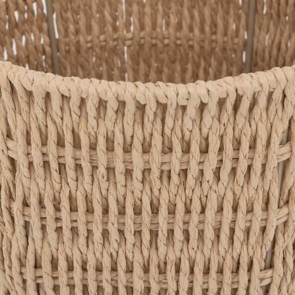 Skrivbordskorg "Kord" i flätat papper - 5five beige