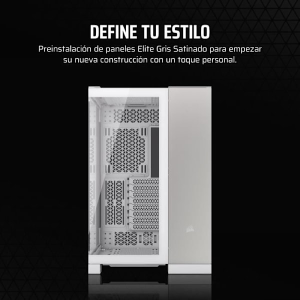 E-ATX 6500X Mid-Tower-väska med glaspaneler och elegant design för en kraftfull konfiguration.