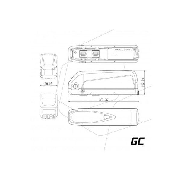 Green Cell - Elcykelbatteri för elcykel med laddare 48V 18Ah 864Wh Li-Ion XLR 3 PIN