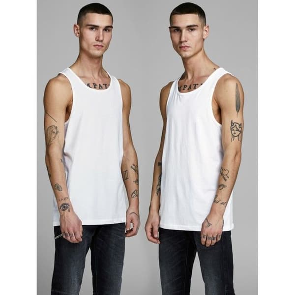 Jack & Jones Men Toppar // jacBasic linne Vit S