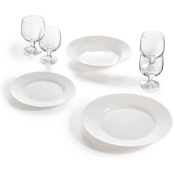 Glas på fot - ARCOROC - Kollektion Amélia - 6 stycken - Härdat glas - 25 cl - Stapelbara