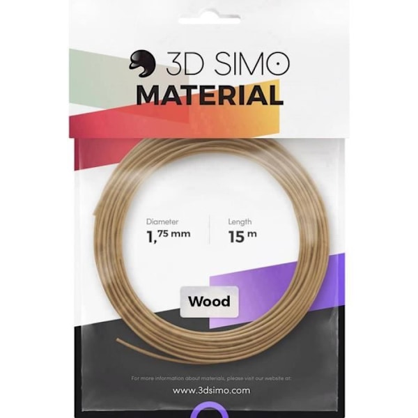 3D filament Simo3Dsimo Wood Holz brun 1,75 mm trä 40 g