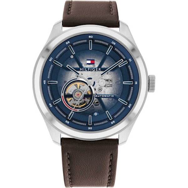 Klocka - Tommy Hilfiger - 1791888 - Automatisk - Brunt läder - 42 mm - 5 bar kastanj