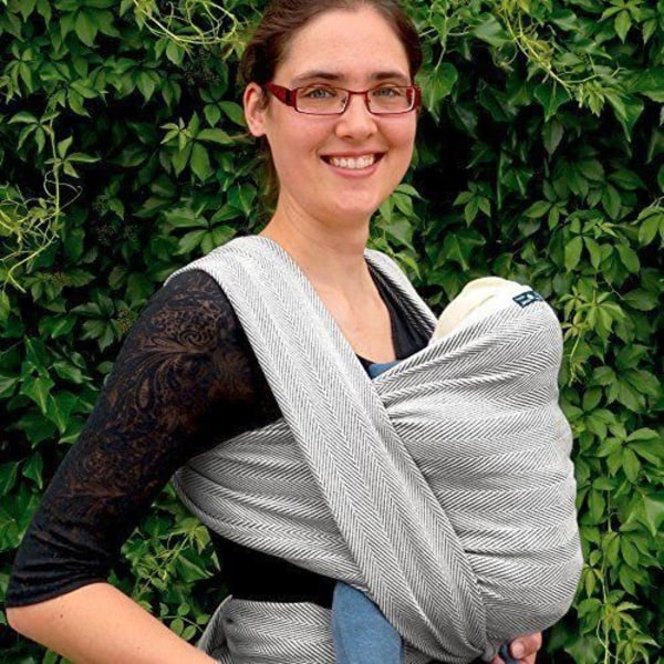 DIDYMOS Lisca Grey Babysjal storlek 6 - Diagonal Stretch - 100 % ekologisk bomull Grå