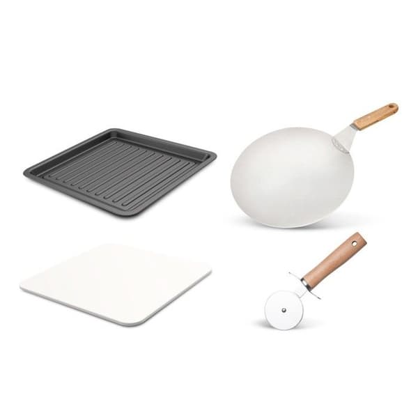 Multifunktionell pizzaugn - KITCHENCOOK - Effekt 2000W - Justerbar termostat upp till 450°C Grå
