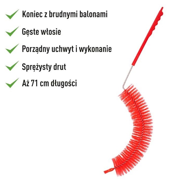 Browin - 352102 - Borste för rengöring av Demi-Johns, stövlar, nylon, röd, stor kurva