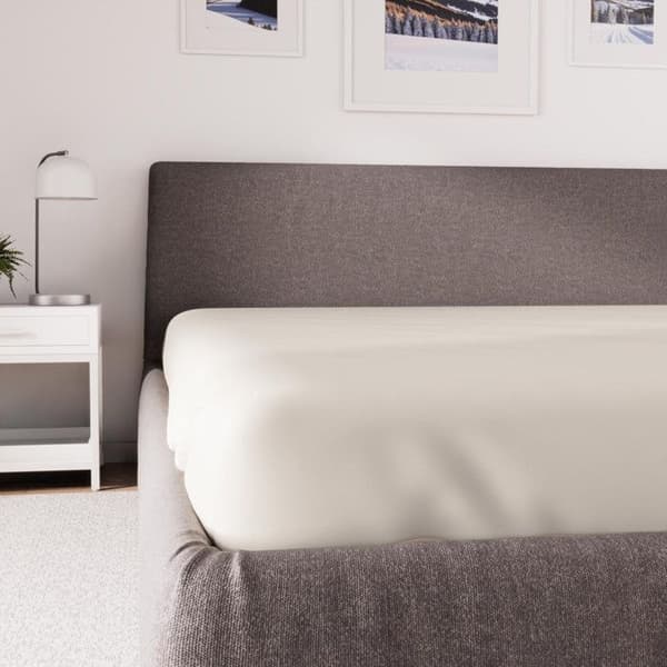 Lakan i polycotton 160x200 cm PERCALE linne, av Soleil d'ocre Ecru