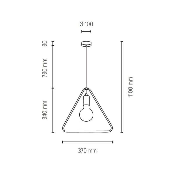 Takhängande - CARSTEN - Triangulär Design - Oljad Ek - Svart - 1 Nödvändig Lampa