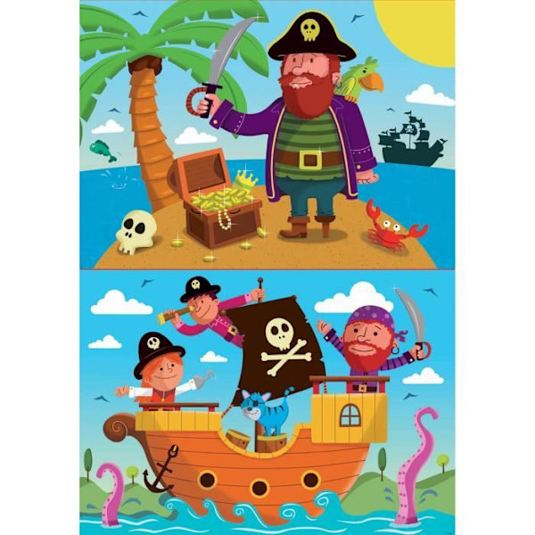 Pirates Puzzle 2X20 st - EDUCA - Människotema - Barn 3 år - 40 bitar