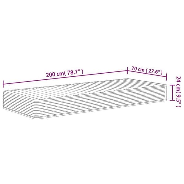 vidaXL Medium Soft Foam Madrass 70x200 cm 373017