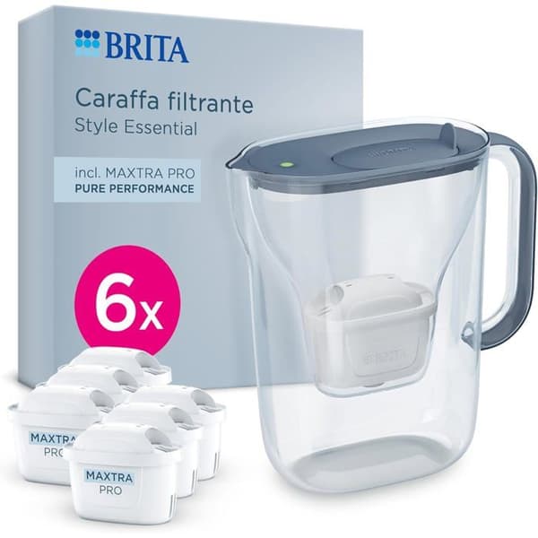 Karaff med filter - BRITA - Style Essential - 2,4 L - Smart Light-indikator - 6x MAXTRA PRO