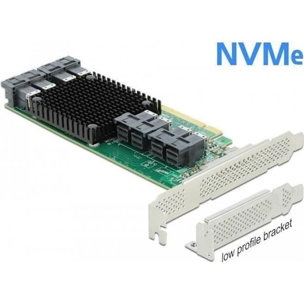 Delock PCI Express x16-kort till 8 x intern SFF-8643 NVMe - Speicher-Controller - SAS Low-Profile - 32 Gbit/s - PCIe 3.0