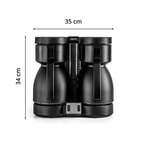 KRUPS Duothek KT 8501 kaffebryggare - Filter - Svart - 16 koppar - 1700W