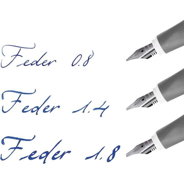 Stylo Plume - ONLINE - Kalligrafi - Ergonomisk - Vit kropp - 3 spetsar 0,8/1,4/1,8 mm Vit