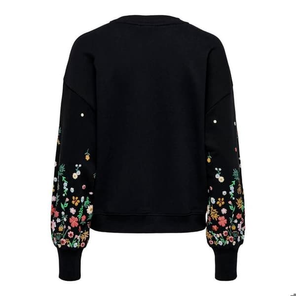 Sweatshirt dam Only Brooke svart moln dansareärm blomma M