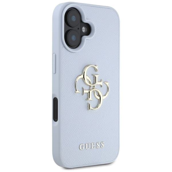 Skyddshölje - CG MOBILE - iPhone 16 - Ekoleder - Styv - Metallogi blå