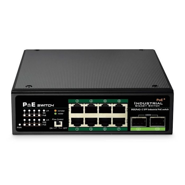 Gigabit Ethernet-nätverksswitch - DIGITUS DN-651110 - 8 portar - Power over Ethernet (PoE)