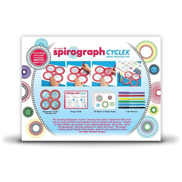 Cyclex box set - SPIROGRAPH - Skapa oändliga spiraler med roterande hjul! Flerfärgad