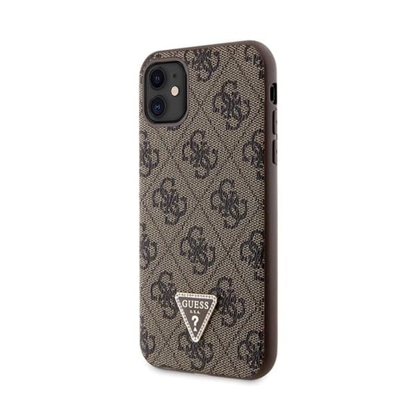 Mobilskal - Guess - iPhone 11 - Brun - Metallogotyp - Hård brun