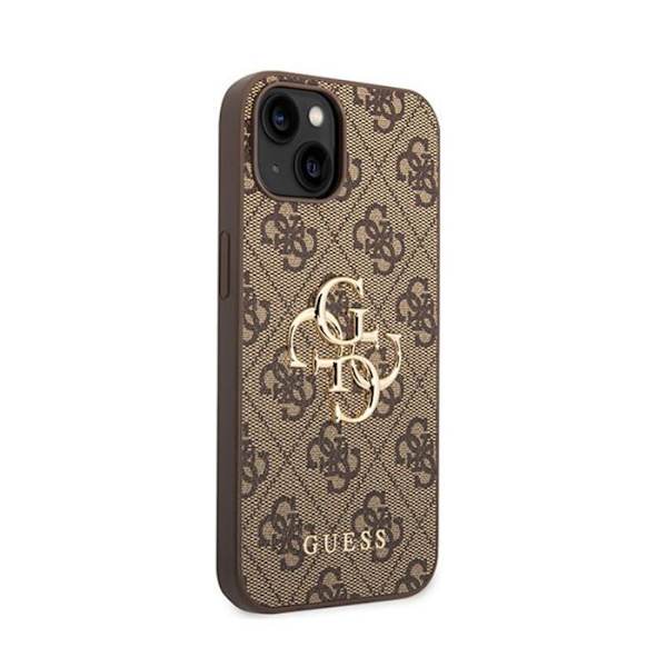 Telefonfodral - telefonstötfångare Guess GUHCP15M4GMGBR Fodral för iPhone 15 Plus 6,7'' Brun Styv 4G-logotyp Big Metal