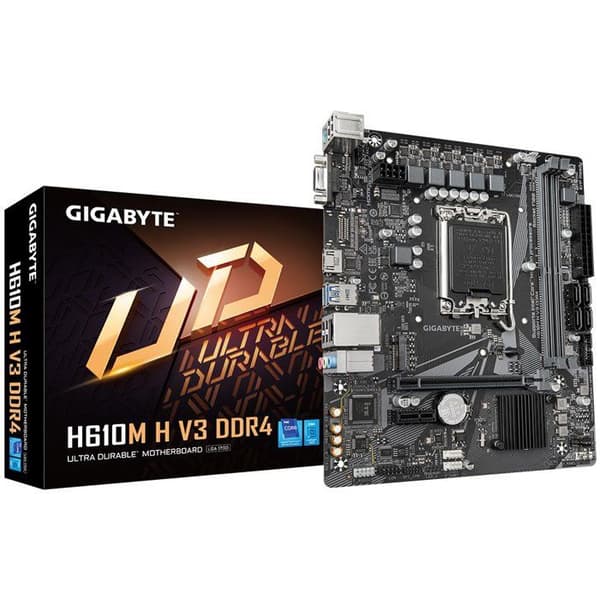 Moderkort - GIGABYTE - H610M H V3 DDR4 - Format Micro-ATX - Chipset Intel H610 - DDR4