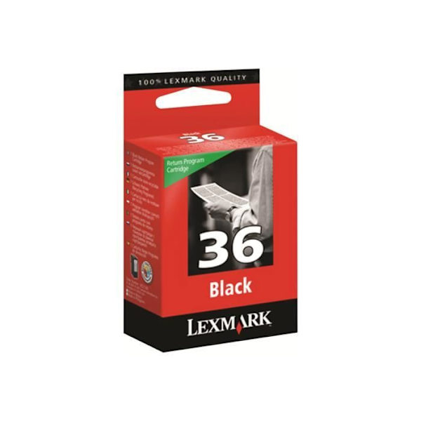 Lexmark patron nr. 36 svart original LRP-bläckpatron för X3650, 4630, 4650, 5650, 5650es, 6650, 6675, 6675...